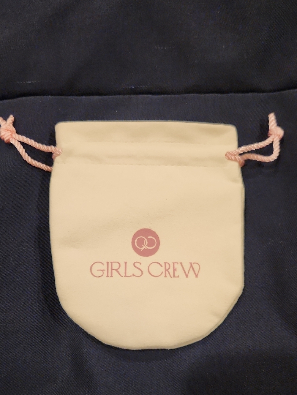 Girls Crew Jewelry Dust Bag Pink Drawstring Pouch Storage